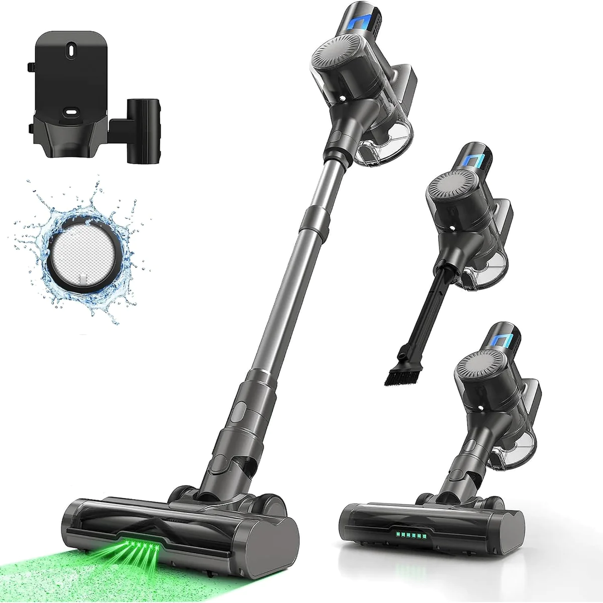 Aspirateur Balai sans Fil 4 en 1 420W gris noir Vendos85