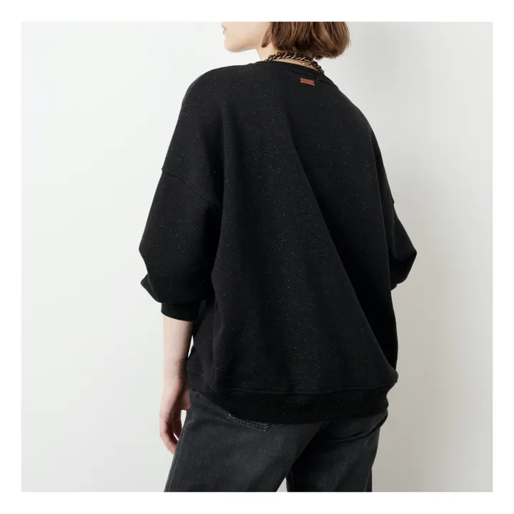 Sessùn Sweat Chebbi Coton Moucheté | Noir