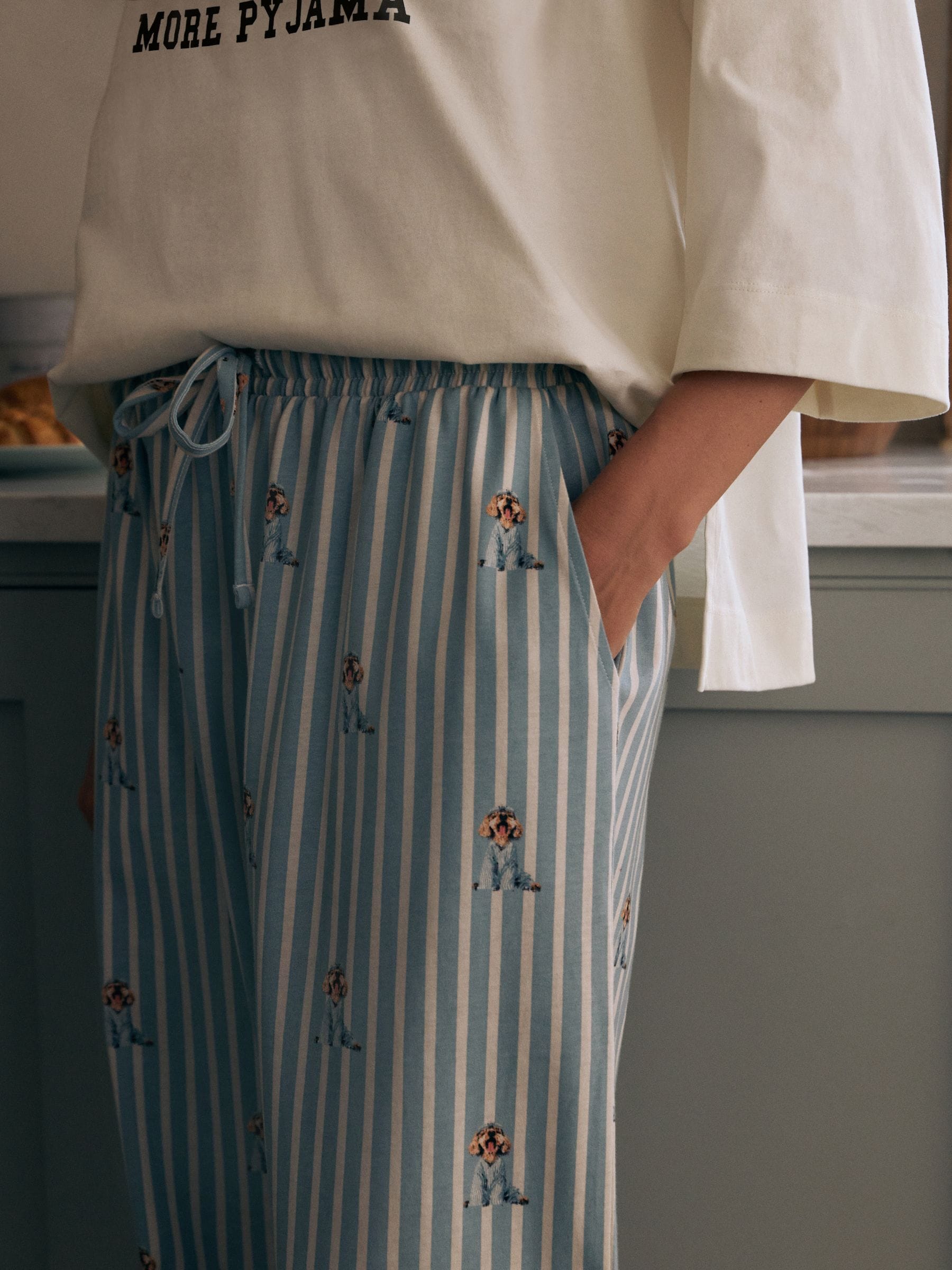 Blue Charlie The Cockapoo - Tricot pyjama met korte mouwen