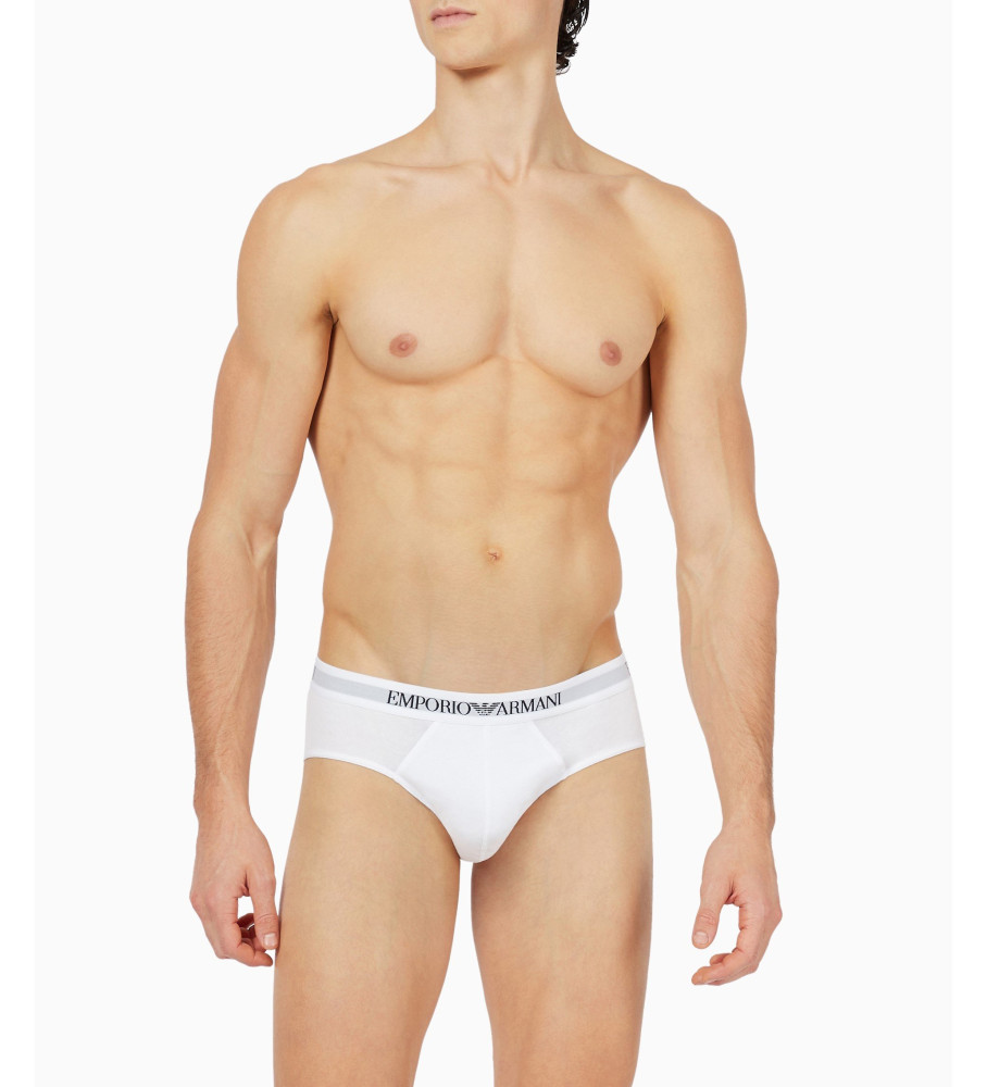 Pacote com três cuecas brancas Emporio Armani