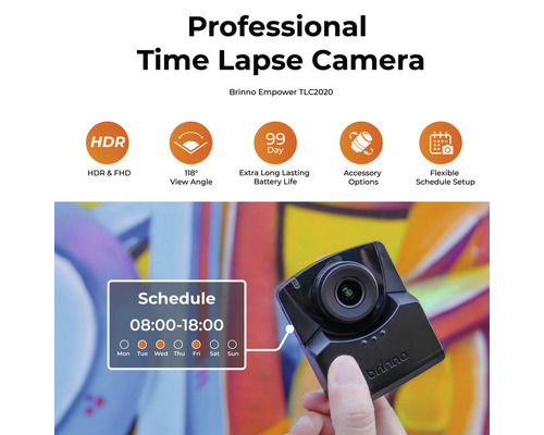 Brinno TLC2020M Buiten Time-Lapse Camera met Full HD IP67 Set bestaat uit TLC2020, AWM100, ATH1000