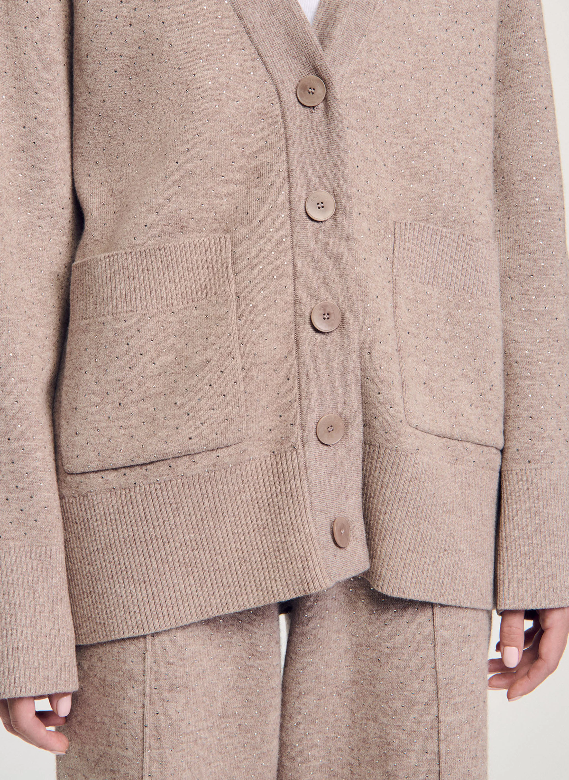 Cardigan ample en maille | Beige