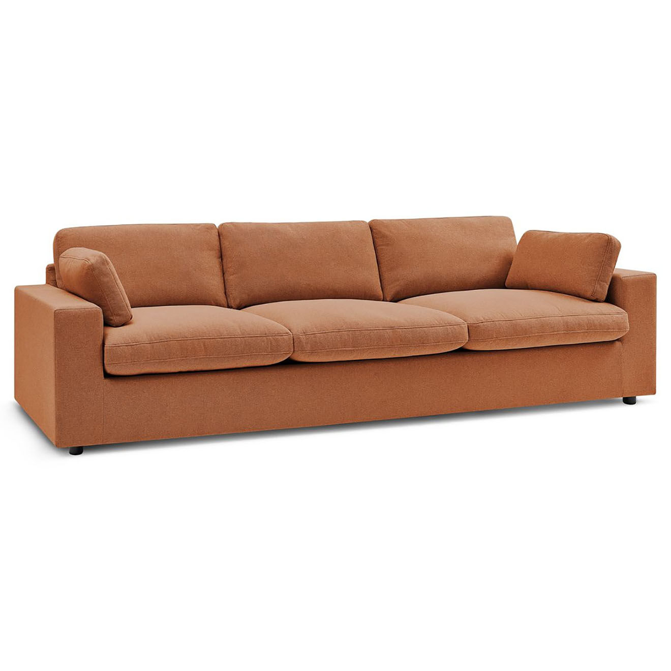 Bobochic Canapé droit fixe 4 places Belair orange - 280x93x80 cm