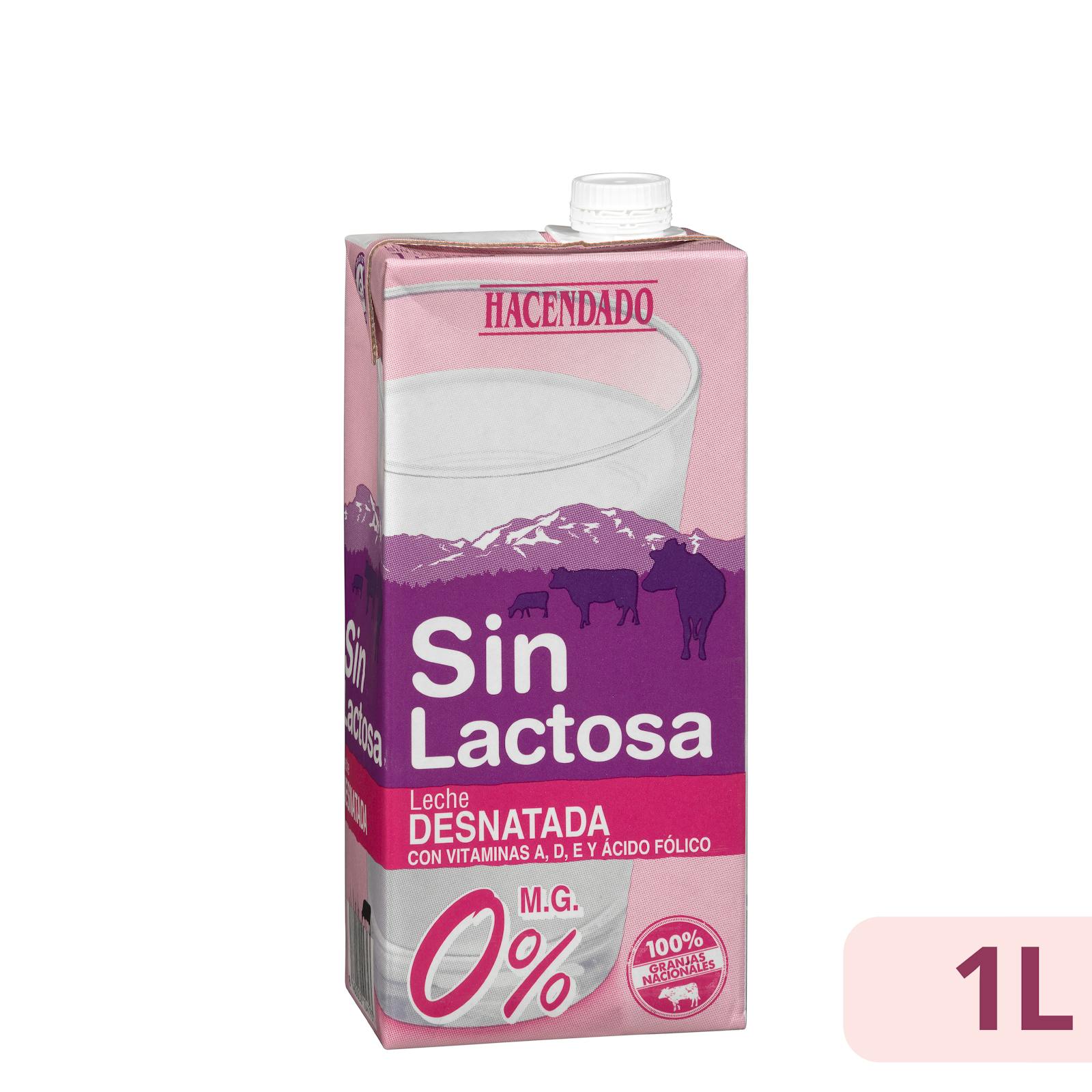 Lait écrémé sans lactose Hacendado