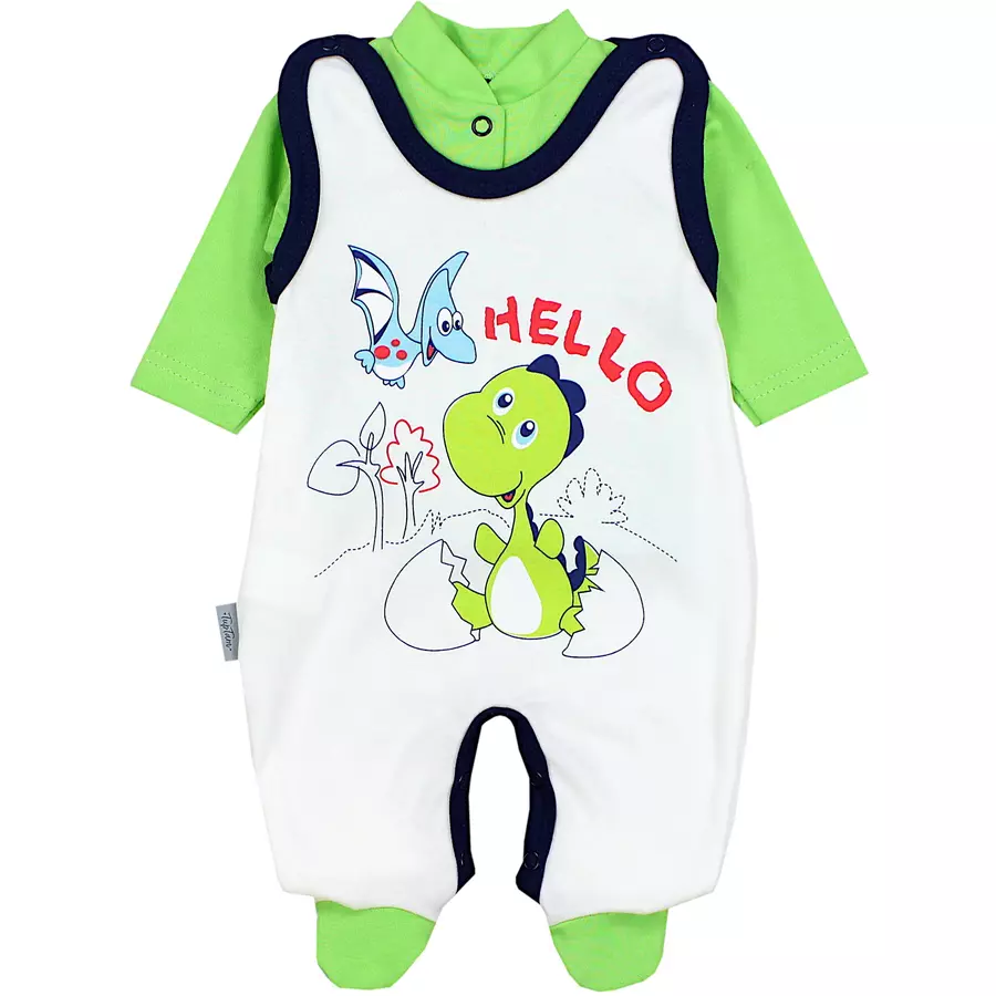 TupTam Baby Unisex Strampler-Set mit Aufdruck Spruch 2-tlg grün-kombi