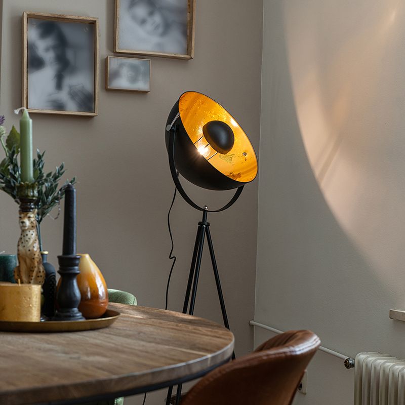 Smart vloerlamp tripod zwart incl. Wifi A60 - Magna 40 Eglip
