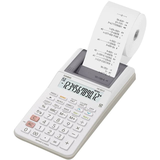 Casio HR-8RCE-WE Printende bordlommeregner 1 stk