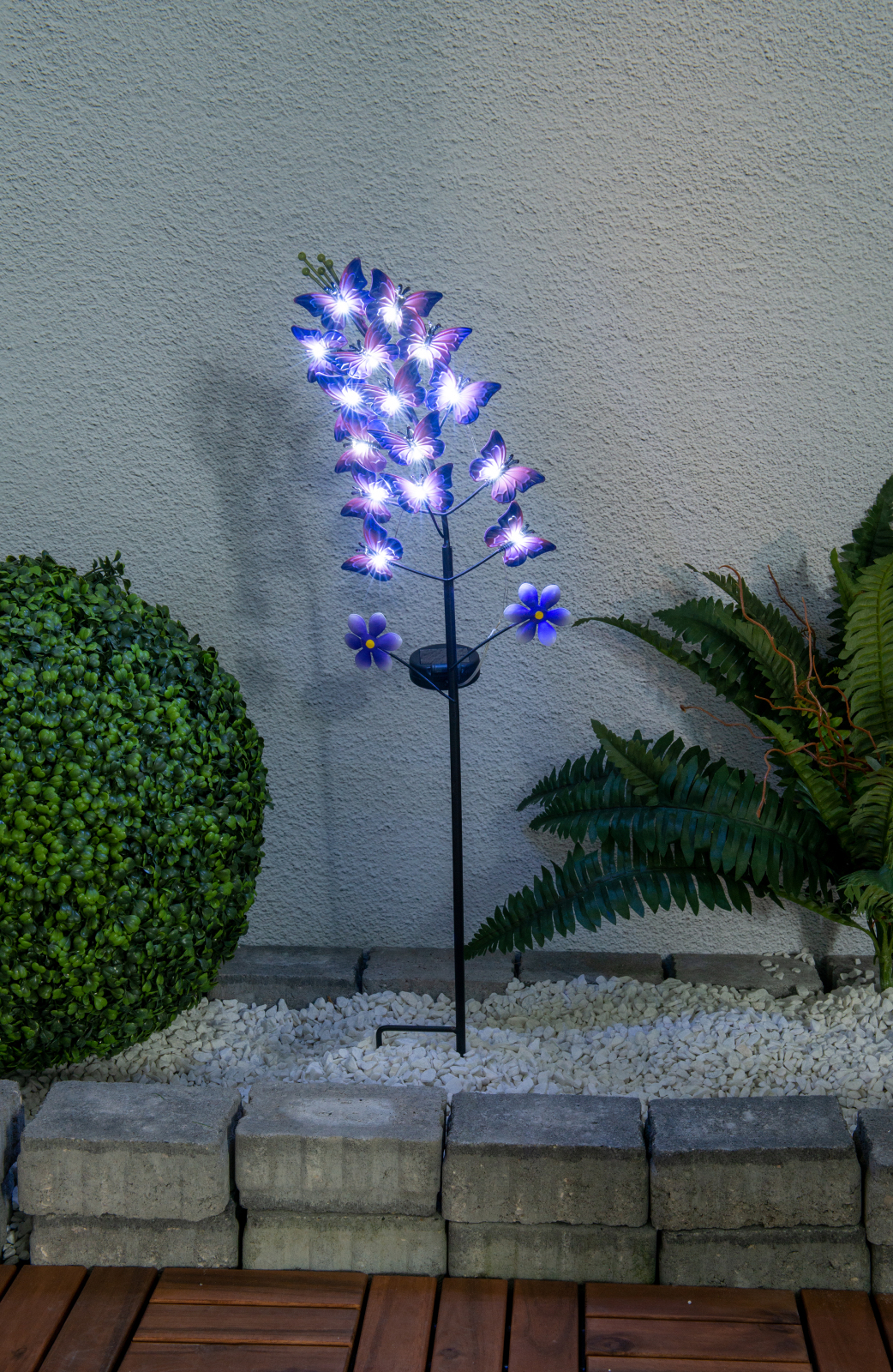 LED-Solarleuchte VIOLA - violett - Schmetterlinge