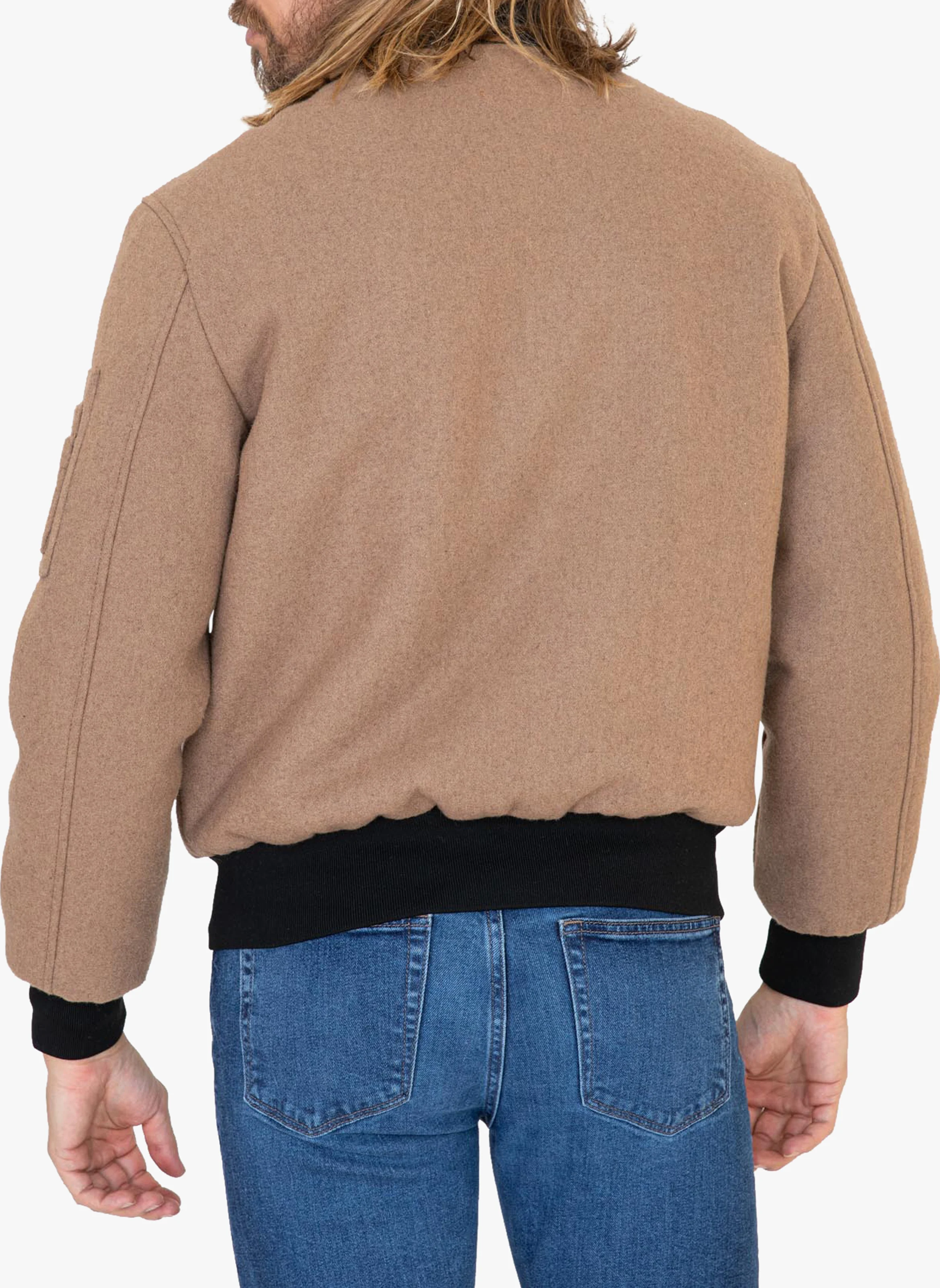 TRACK - Bomber en laine mélangée | Beige