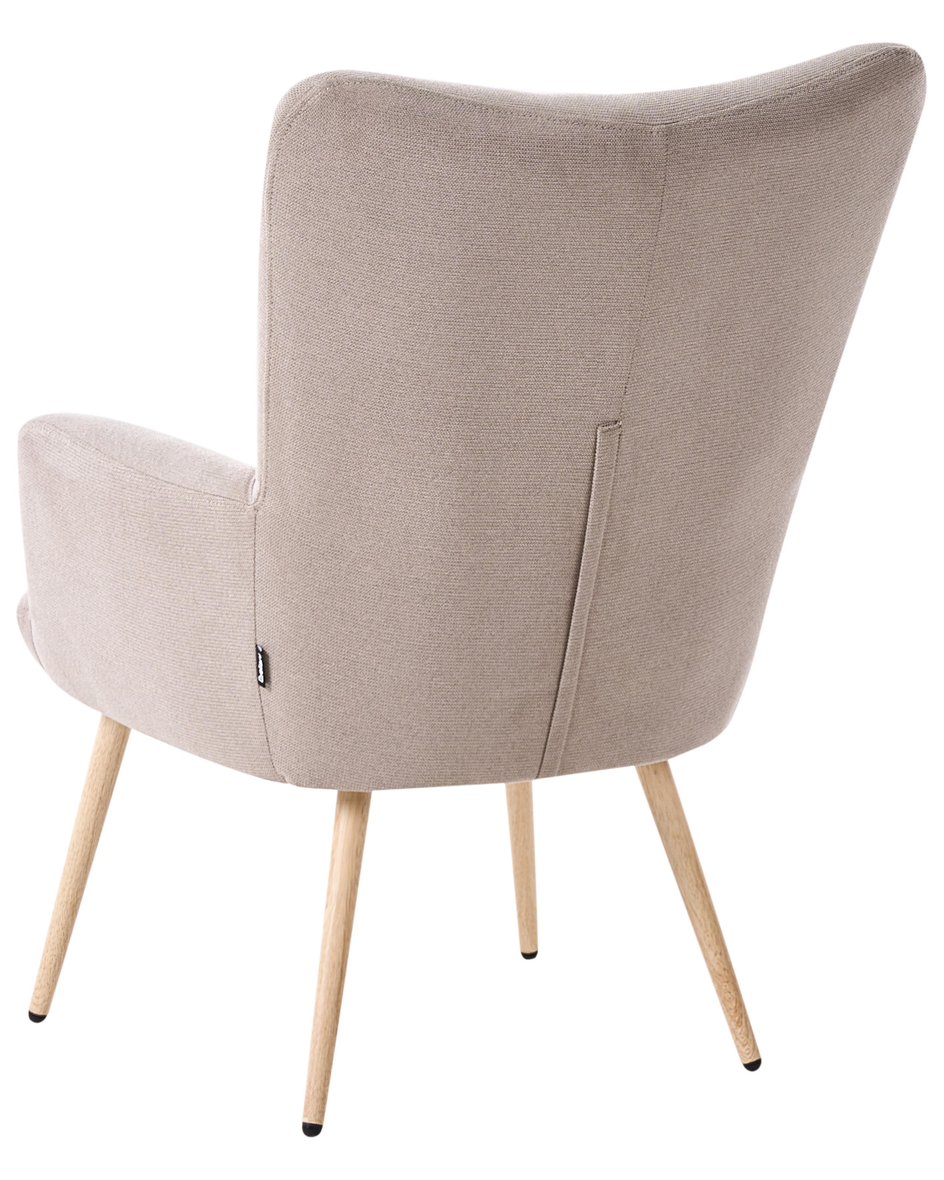 Oorfauteuil VEJLE met voetenbank Stof Beige