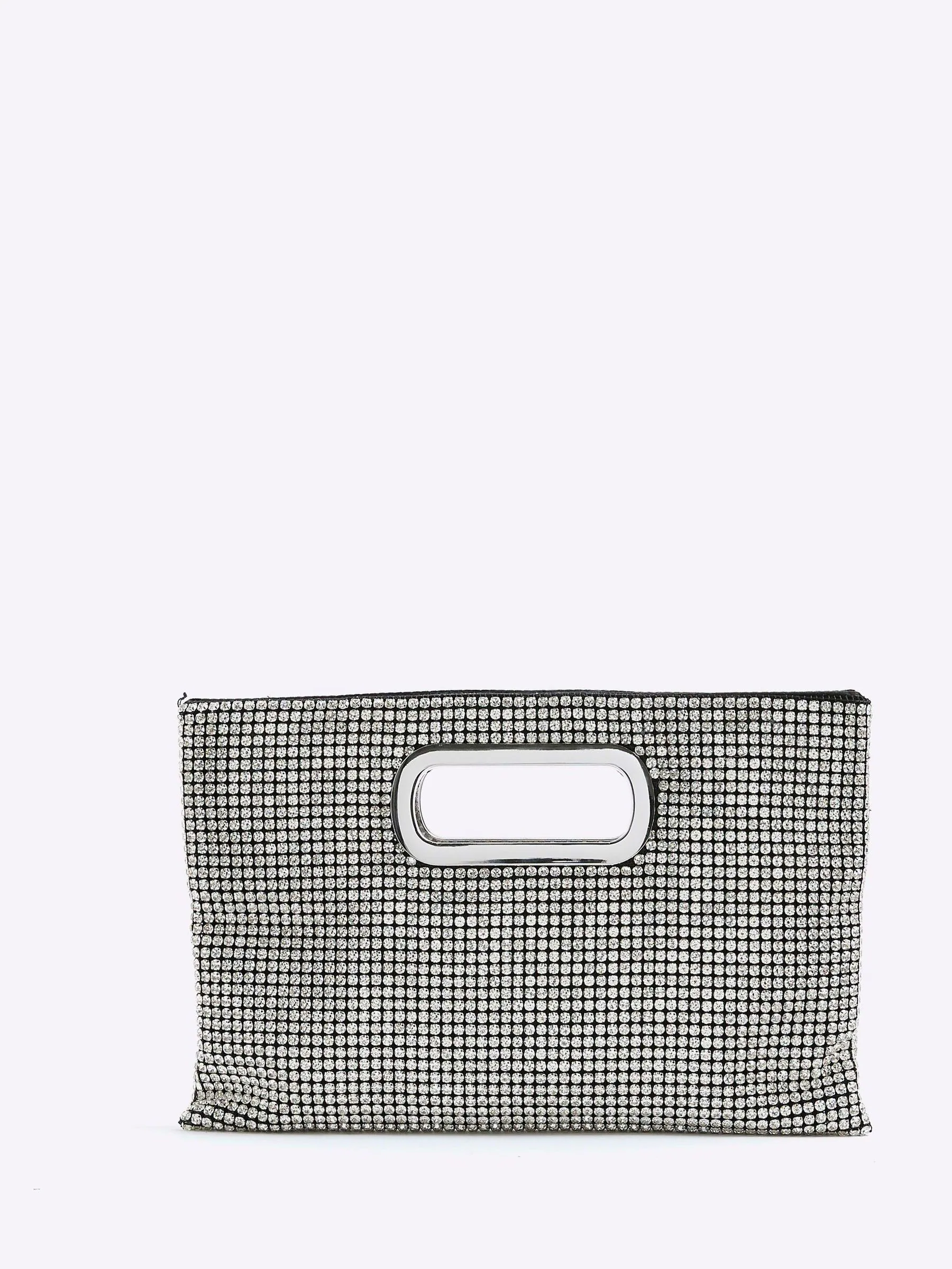 River Island Handle Diamante Clutch Bag