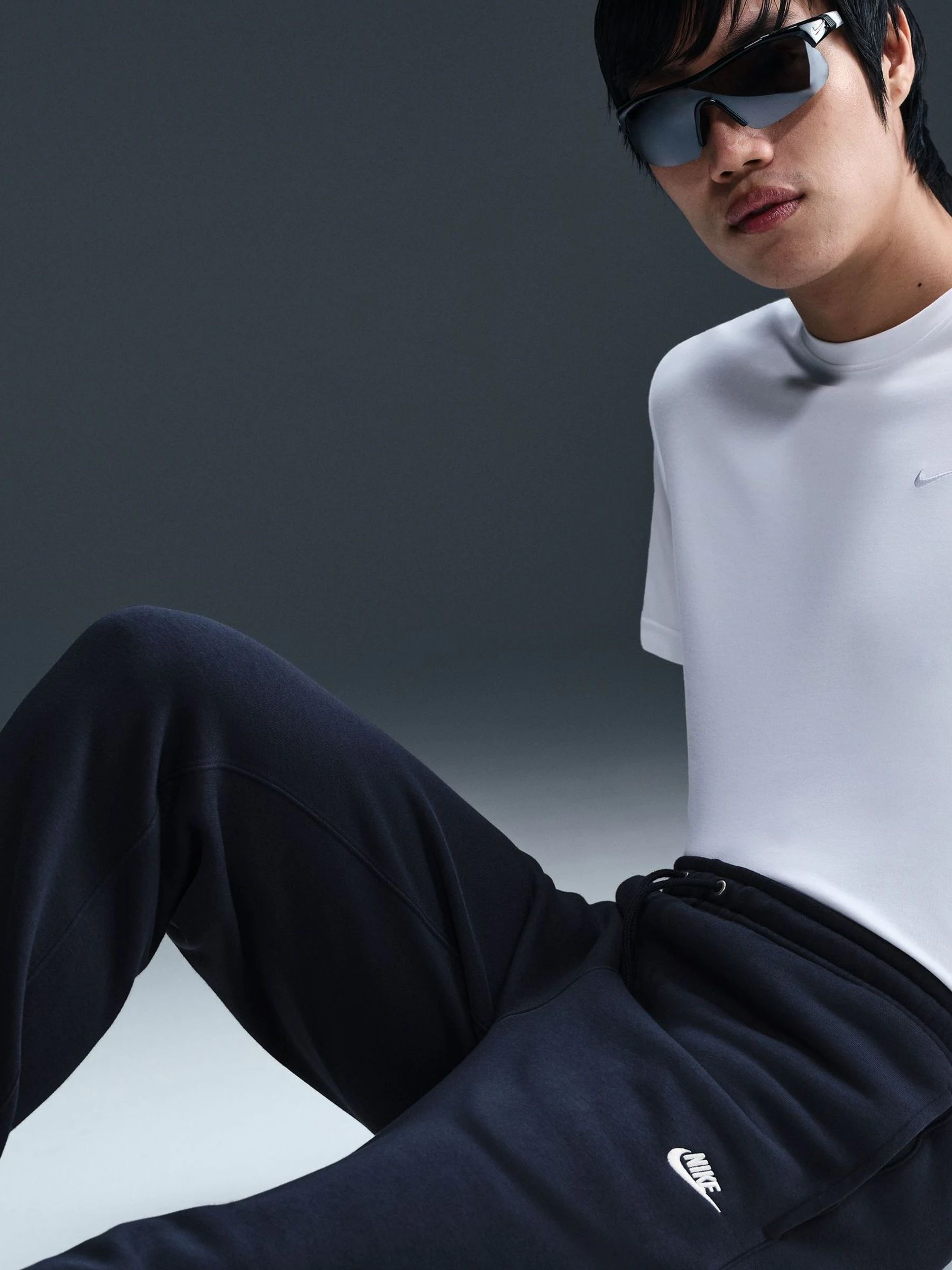Marineblauwe Obsidian - Nike Club fleece joggingbroek