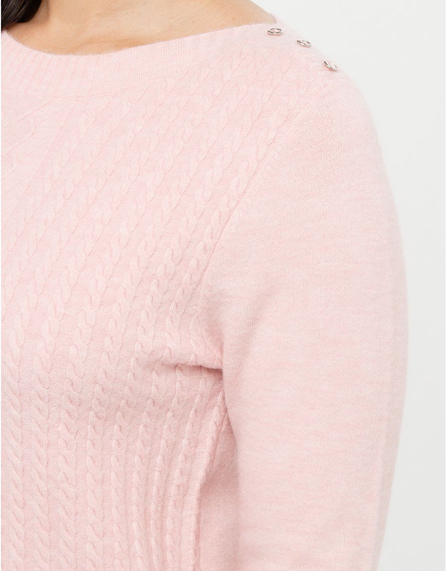 Pull col bateau rose