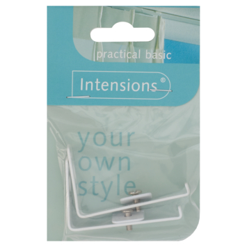 Intensions 6 cm wandsteun gordijnrail Plus wit 2 stuks