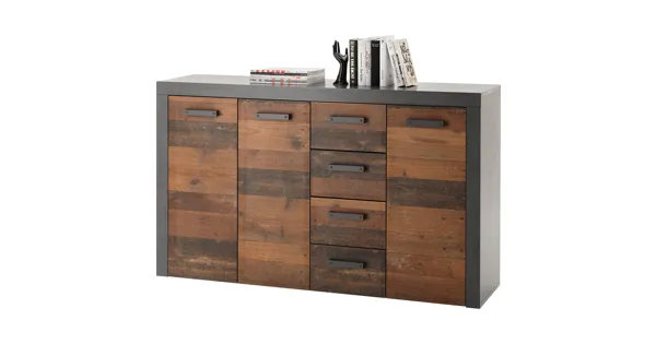 Kommode India 152 Dekor Old Wood anthrazit 152 x 92 x 38 cm