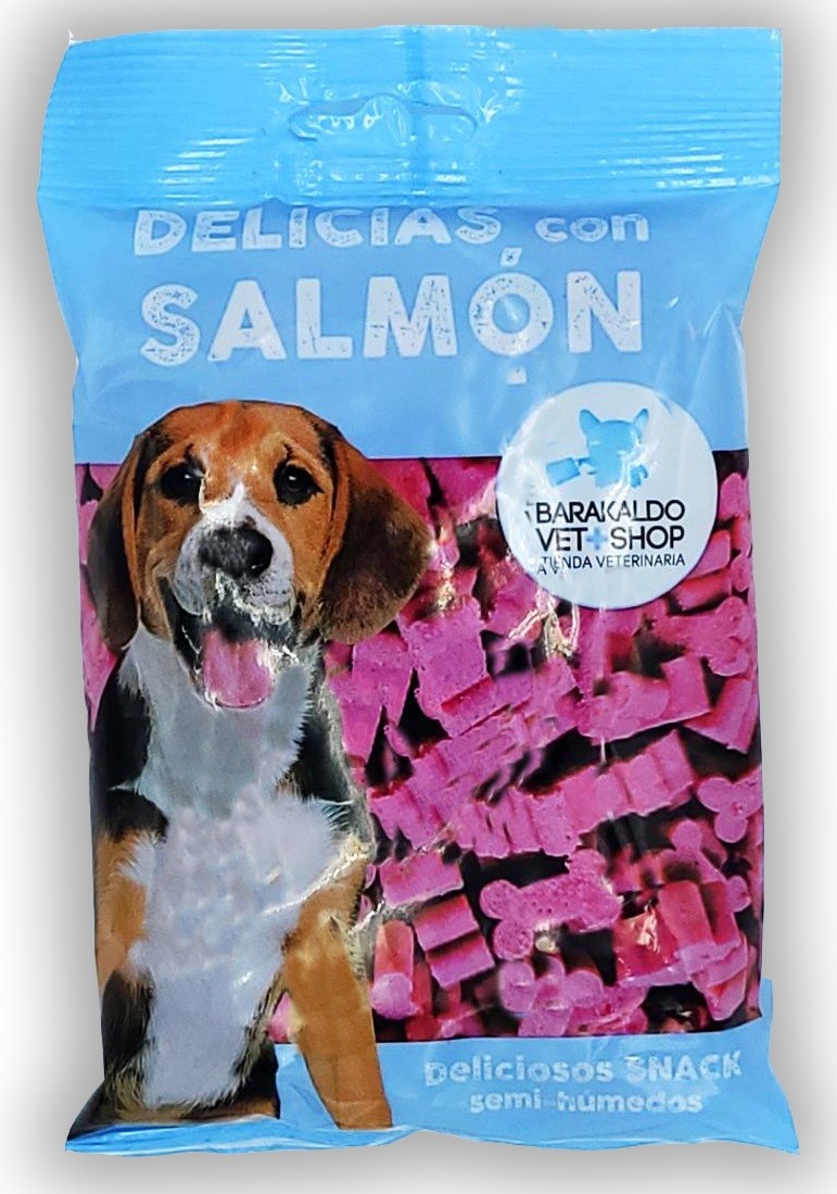 Petisco Delícias de Salmão Barakaldo Vet Shop | Petisco para cães adultos Delícias de Salmão Barakaldo Vet Shop.