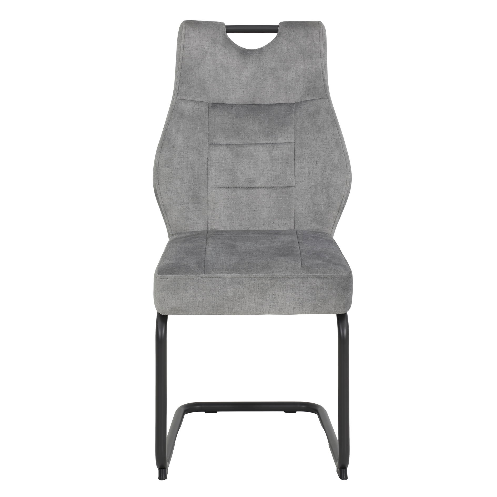 2er-Set Schwingstühle - Vintage silber - Samtvelour
