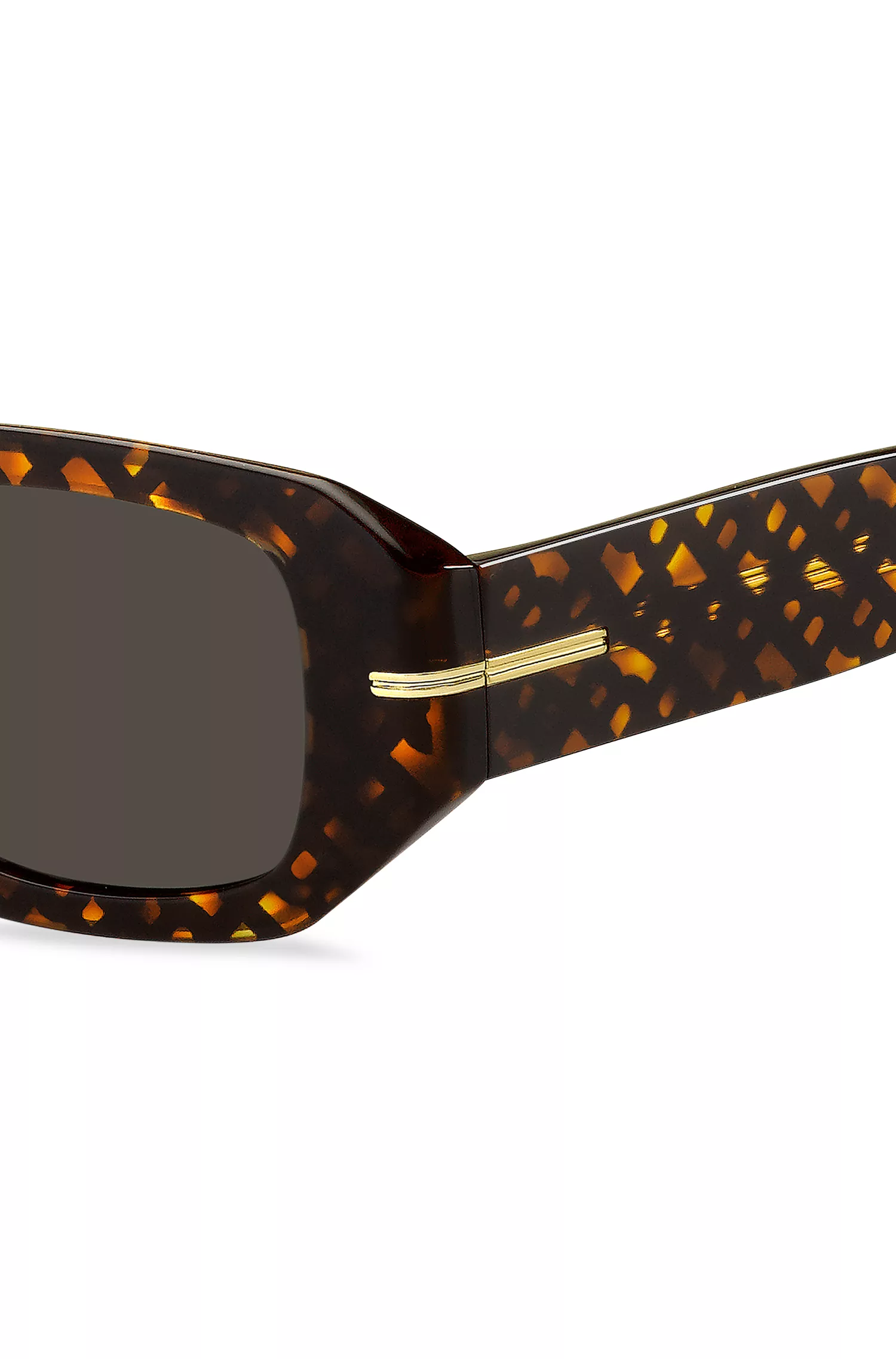 Óculos de sol BOSS em acetato preto com estampa de monograma.