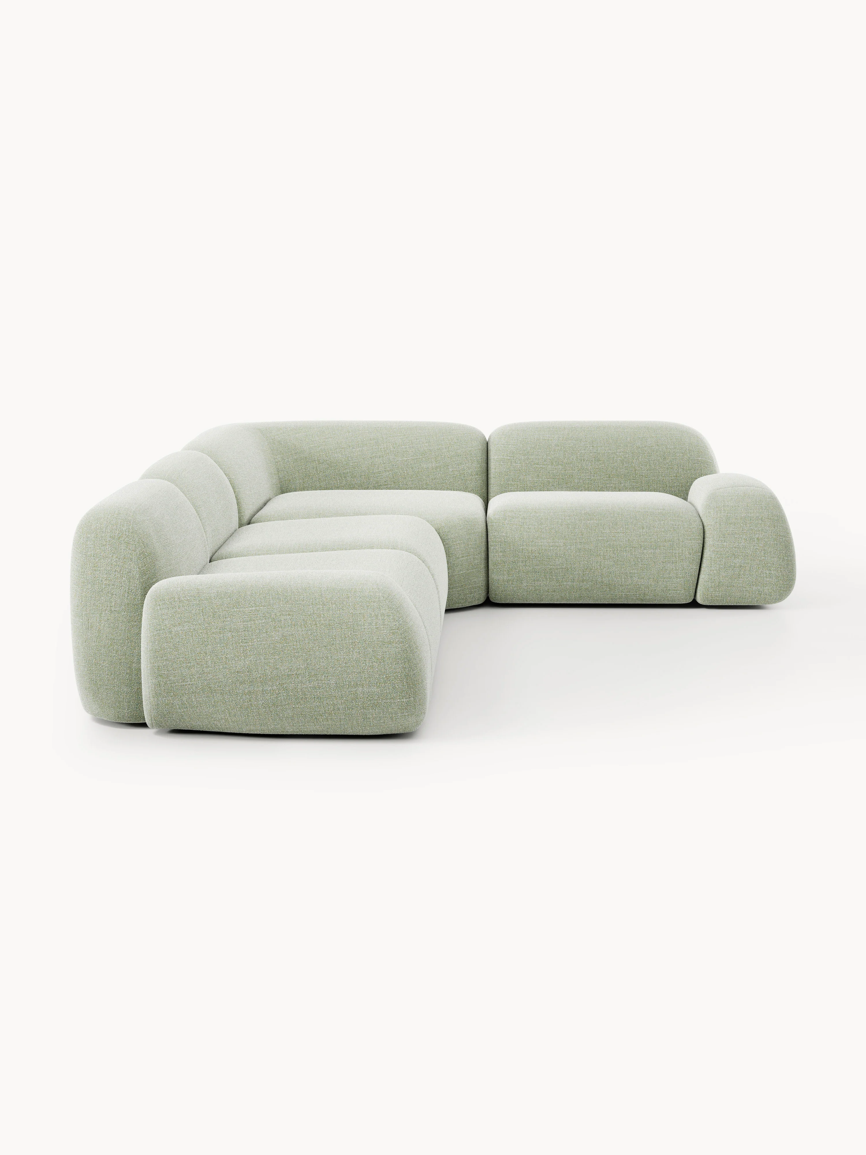 Modulaire bouclé hoekbank Wolke (4-zits)