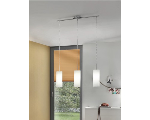 Hanglamp, 3-lichts, HxL 110x72 cm, satijn/wit