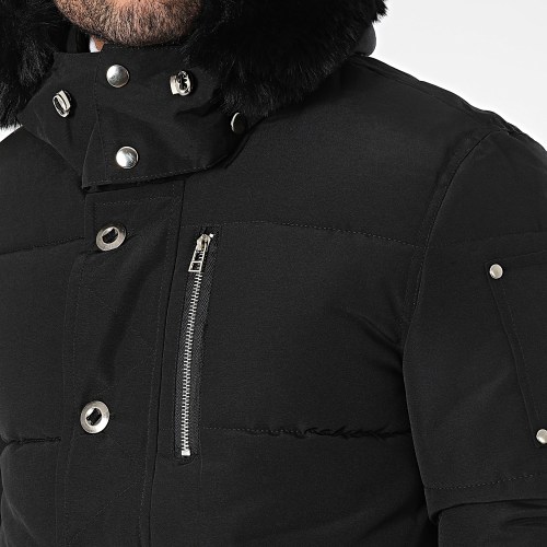 Doudoune Capuche Fourrure Noir