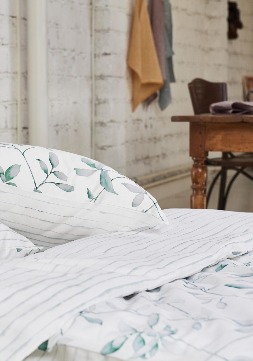 Journey Living Duvetbezug Lutry Snow/Pine Green