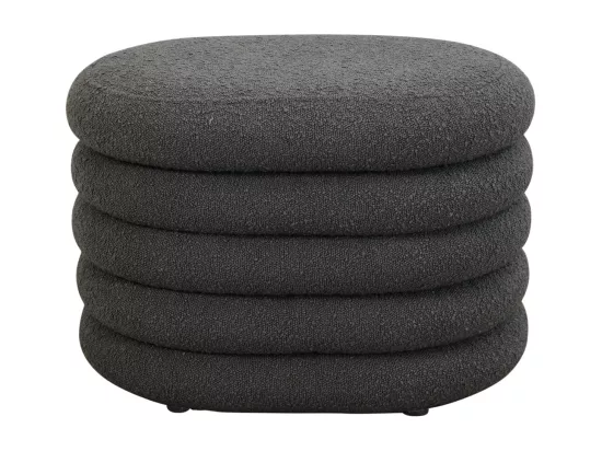 Pouf avec espace de rangement et revêtement en boucle