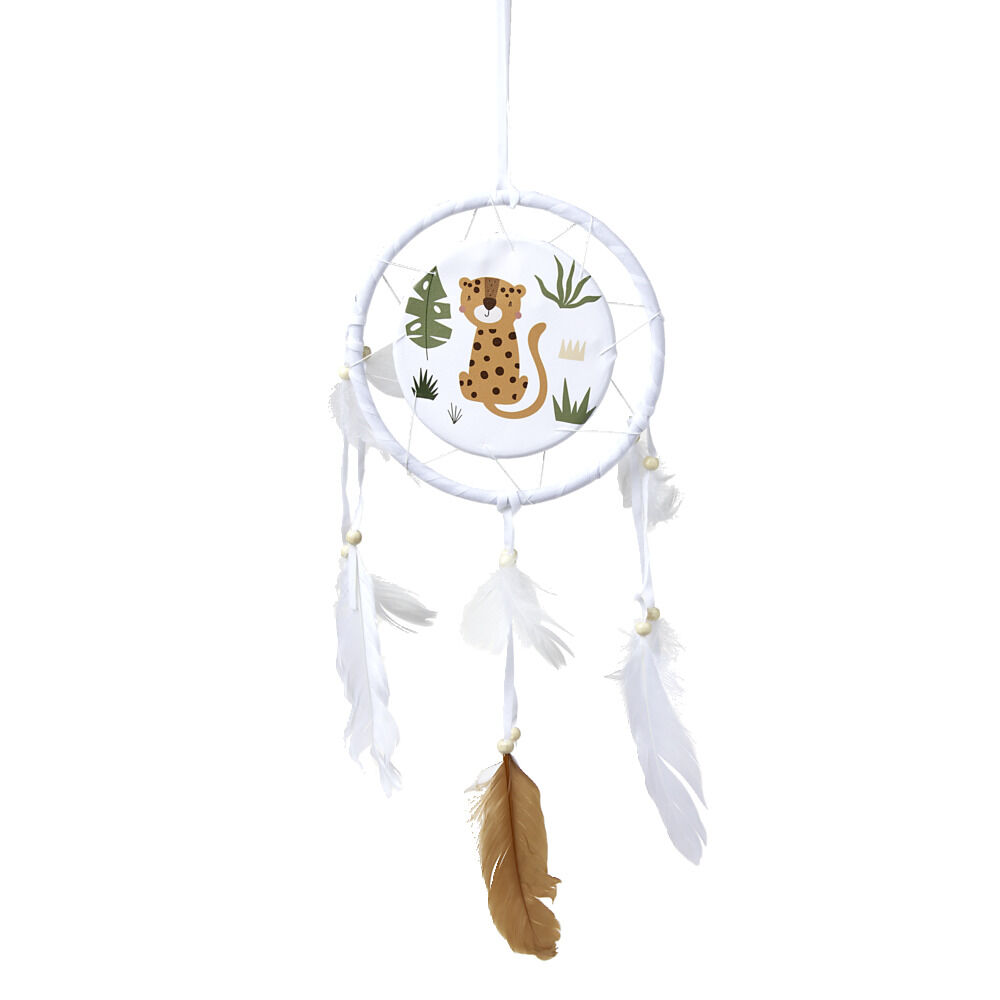 Attrape-rêve arc-en-ciel avec plume 16xH50cm (4 modèles)