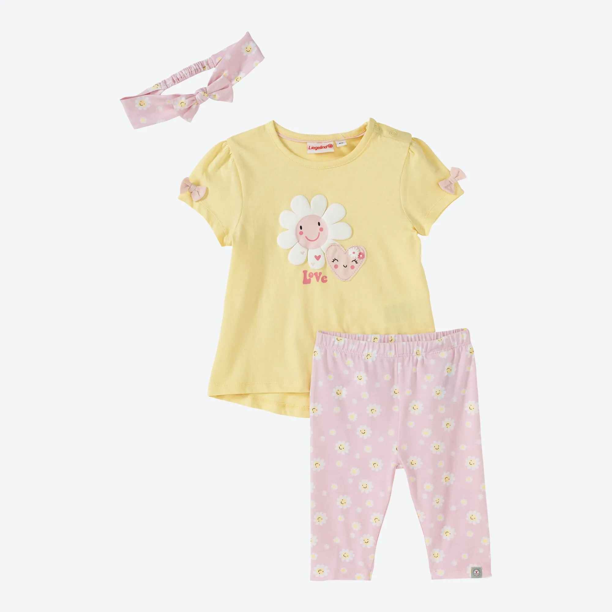 Baby-Mädchen-Set mit Zierschleifen, 3-teilig