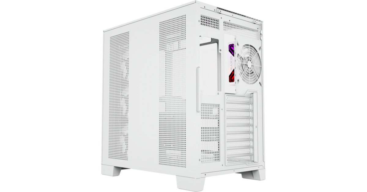 XYZ PC GearTesseract A-RGB midi tower behuizing  (Wit | 2x USB-A | 1x USB-C | RGB | Tempered Glass)