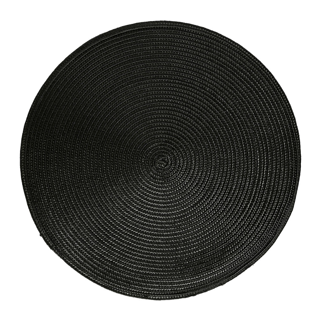 Set de table rond tressé noir D 38cm