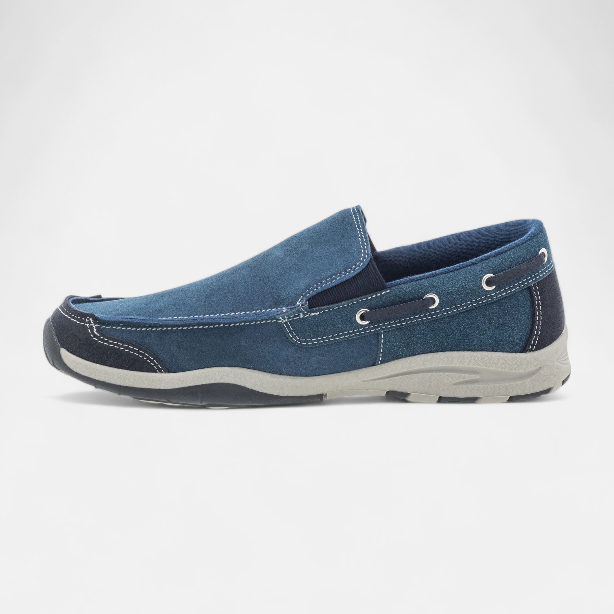 Mocassins pieds sensibles Homme en cuir bleu