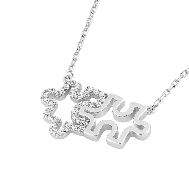 Collier Femme - Oxyde de zirconium - Argent 925 - Longueur : 42 cm