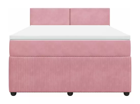 Sommier à lattes de lit avec matelas Rose 140x190 cm Velours