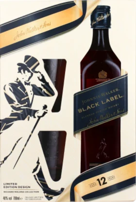JOHNNIE WALKER BLACK LABEL TUMBLER GIFTSET 70CL