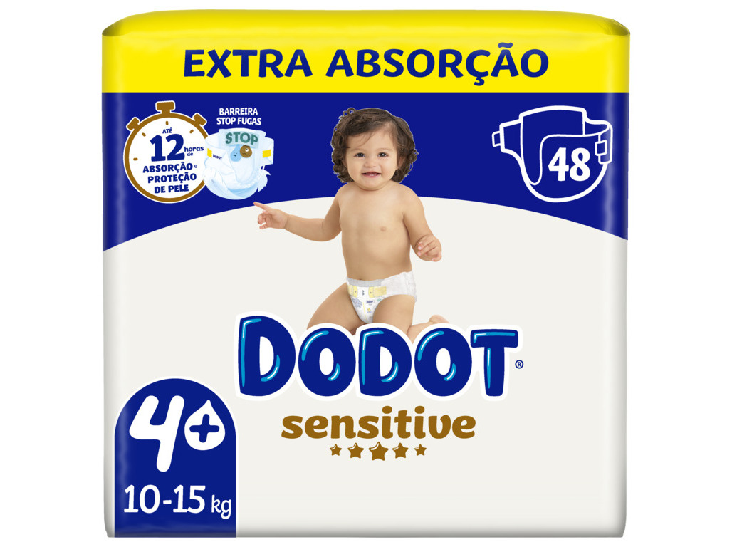 FRALDAS DODOT SENSITIVE EXTRA T4 10-15 KG 48UN