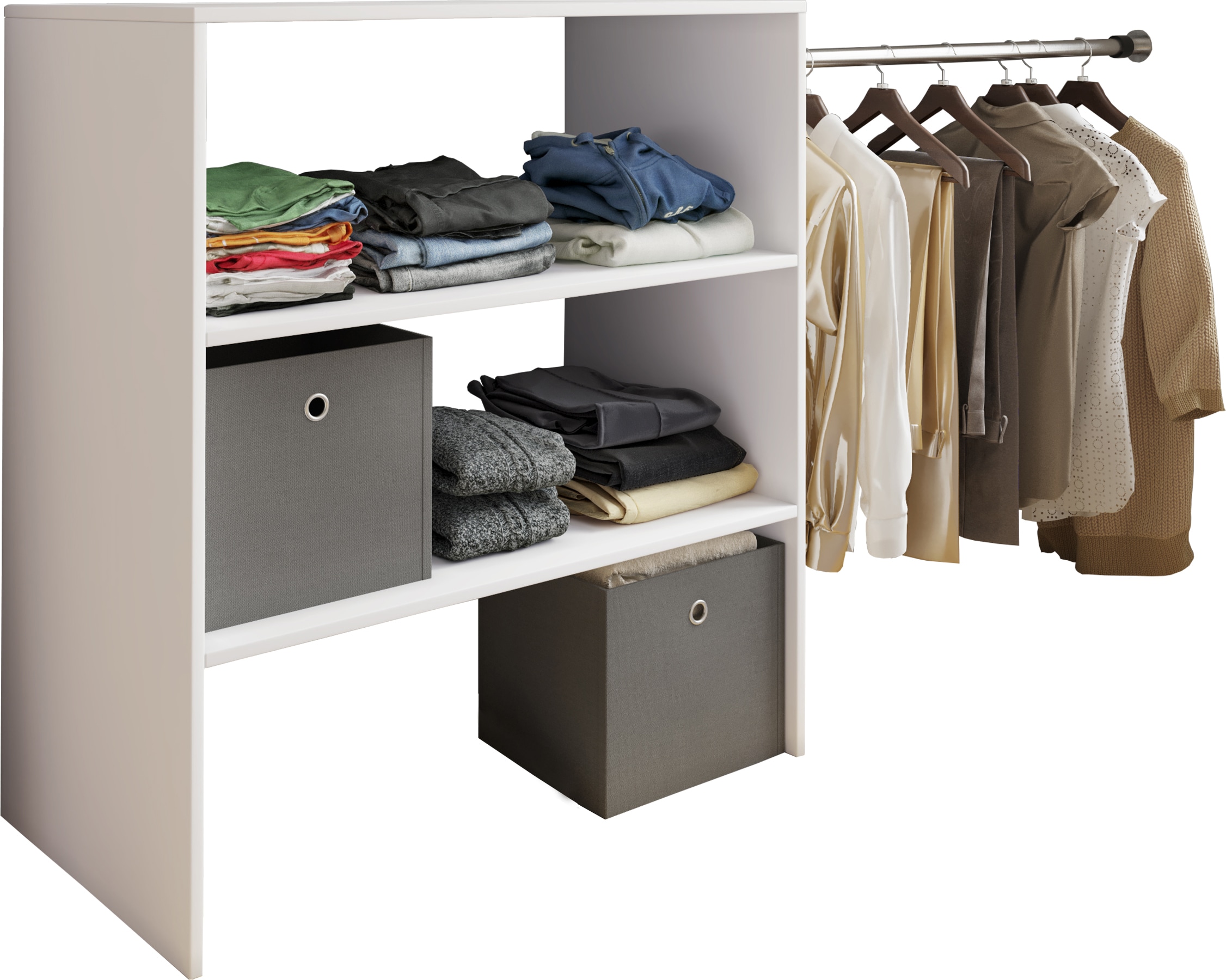 VCM Holz Offener Kleiderschrank begehbarer Kleiderregal Dachschrägen Regal Dacho ll