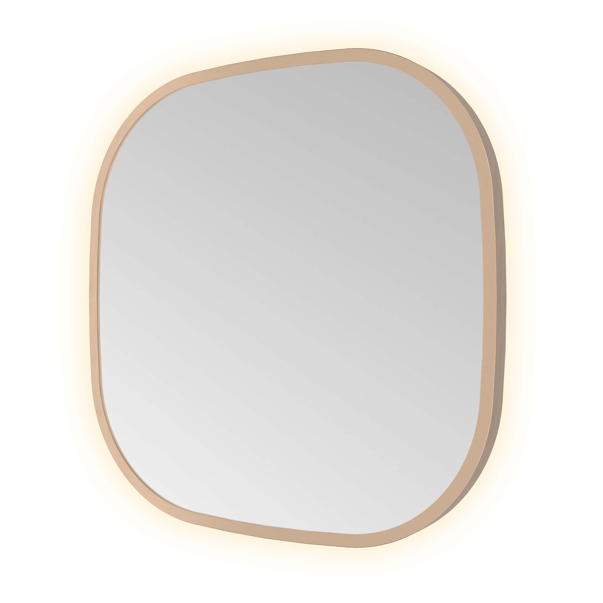 Hotbath &More Contour spiegel deens ovaal 40x40cm geborsteld koper PVD