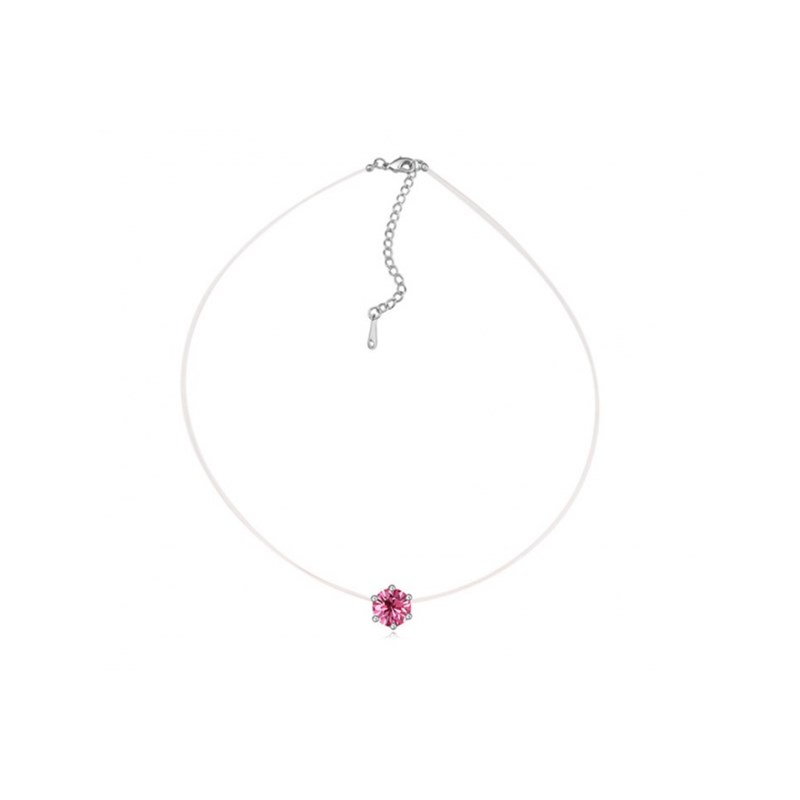 Collier Invisible - Argenté et Rose