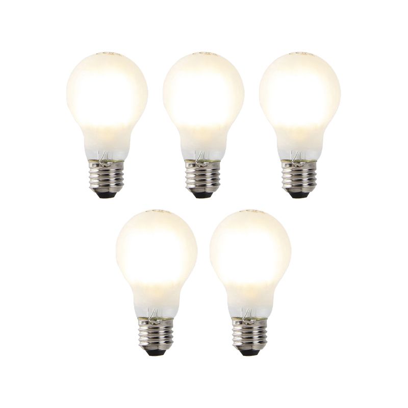 Set van 5 E27 dimbare LED lampen A60 mat 7W 806 lm 2700K