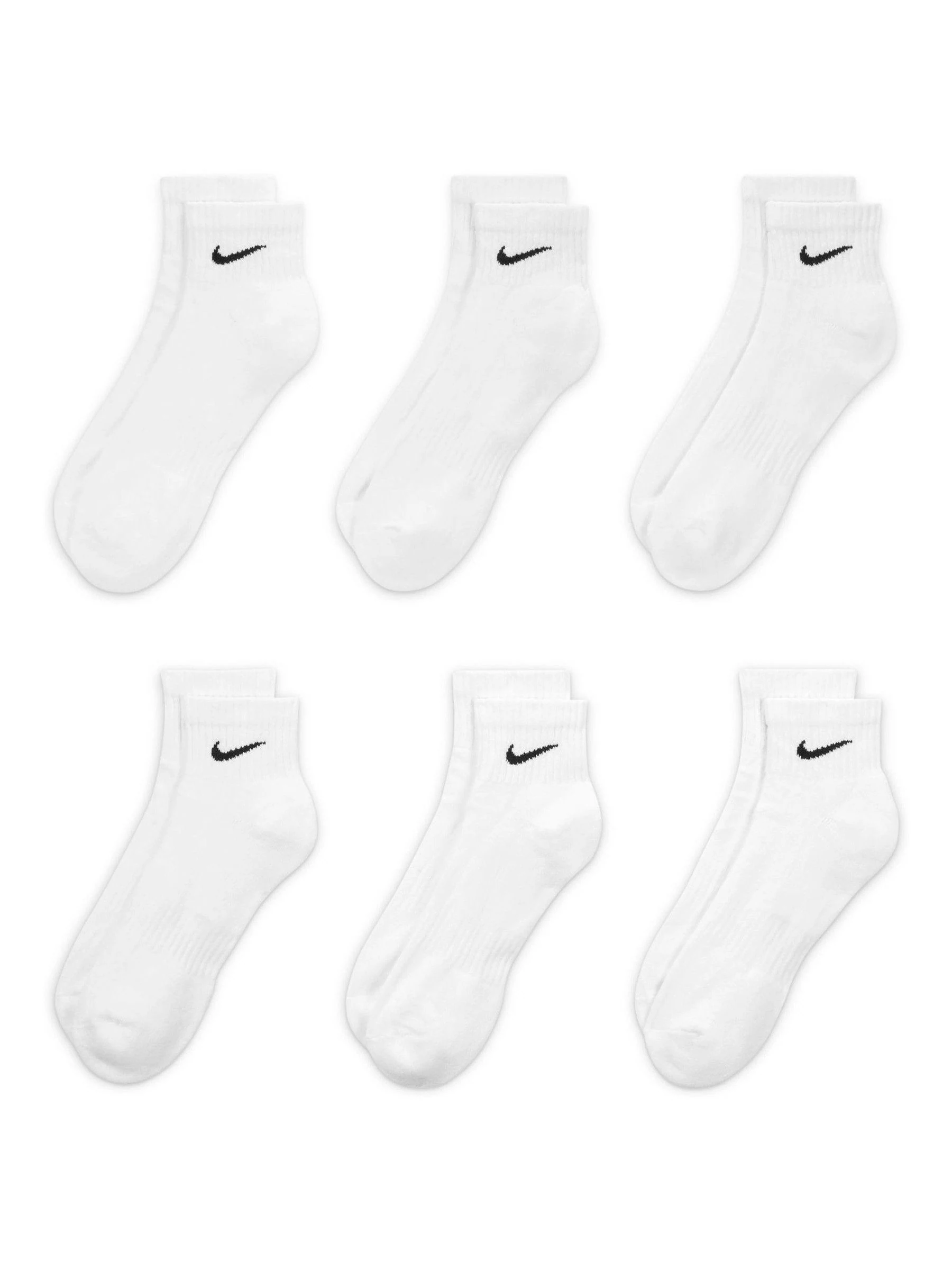 Wit - Enkel - Nike - 6 Paar verzachte sokken voor alle dagen