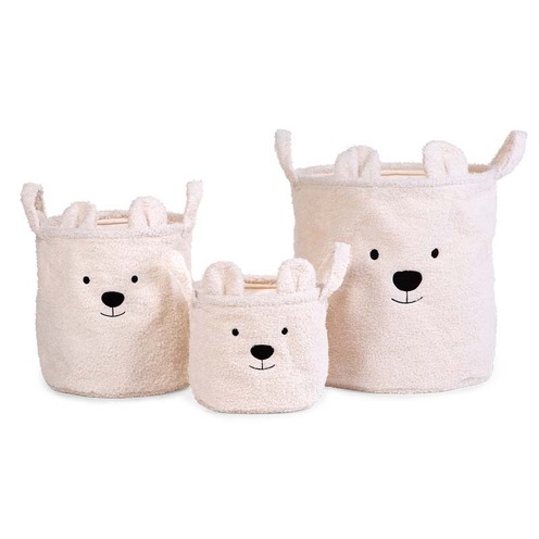 Panier Teddy 30x30x30 Ecru - CHILDHOME