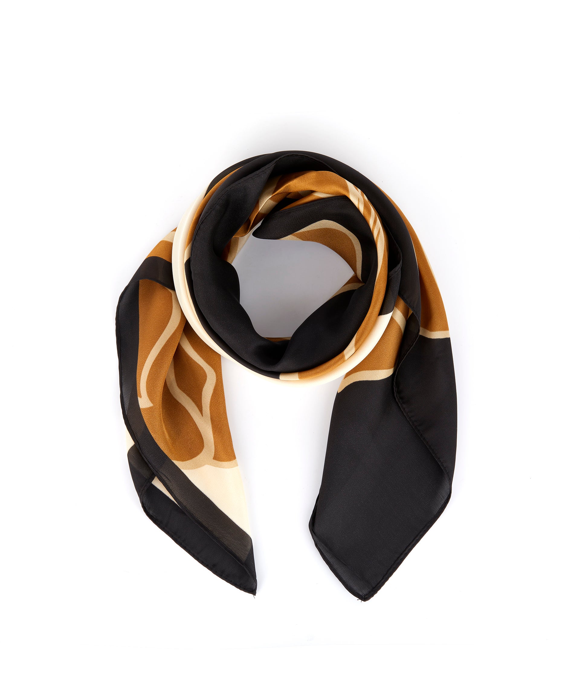 Foulard noir fleurs Cynthis