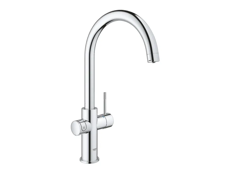Grohe Blue Home Duo start kit - etgrebs armatur i krom med filterfunktion, C-tud, LED trykknap, WIFI/Bluetooth funktionalitet