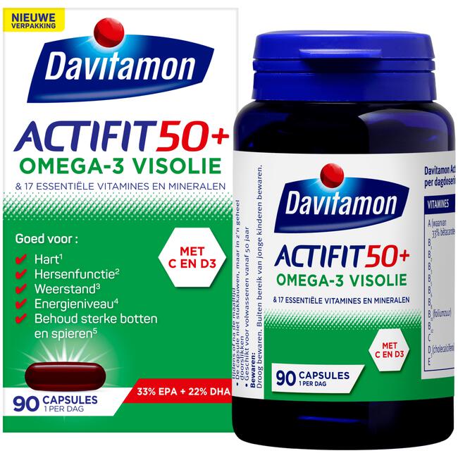 Davitamon Actifit 50+ Omega-3 Visolie Capsules