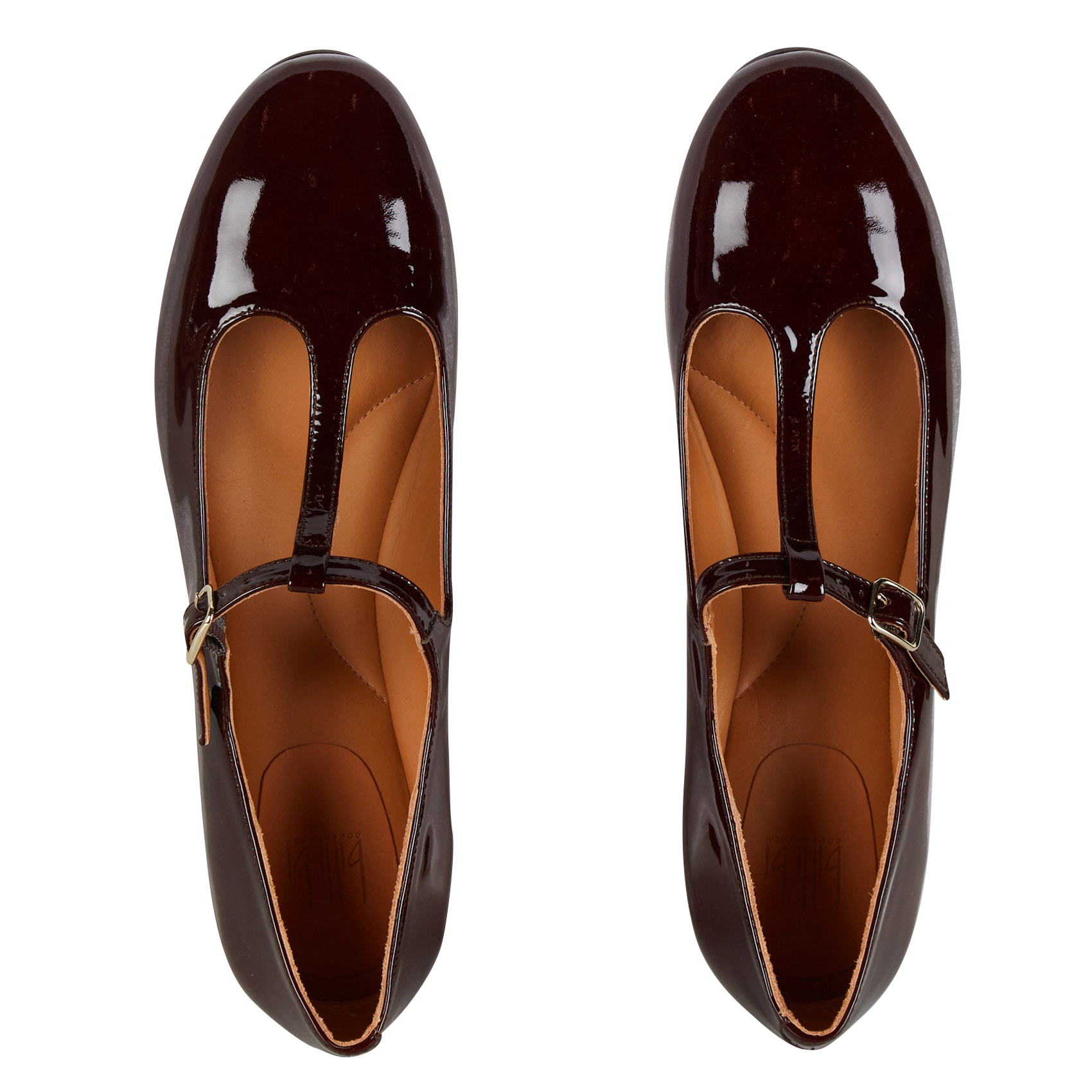 Ballerines en cuir vernis | Marron