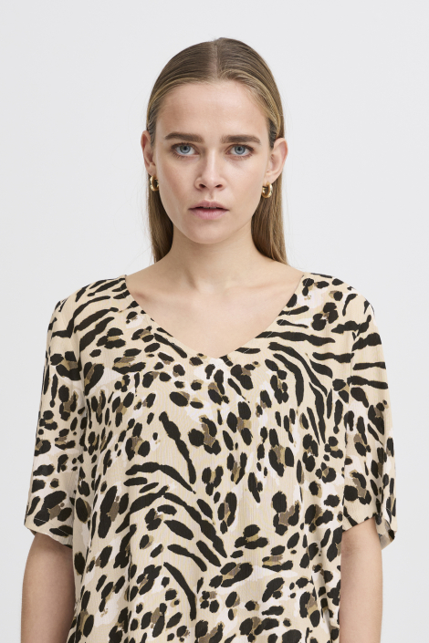 Ichi beige dames t-shirt