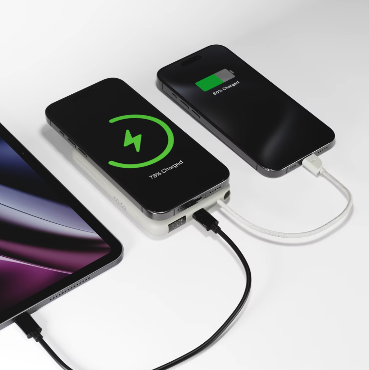 (22.5W) 10000mAh EM67 UltraPack Magnetische Qi2 MagSafe Mag  Powerbank USB C PD Ladegerät inkl. Ladekabel   Standfuss (9915101900048) - Beige
