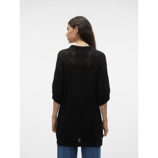 Vero Moda Malta Lang Strikbluse, Black, XL