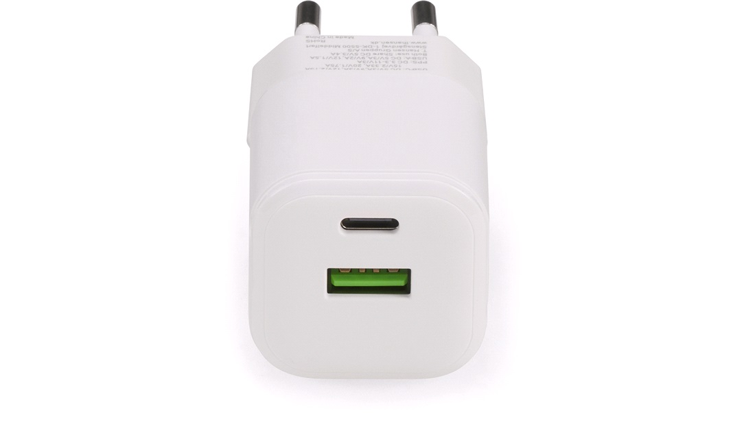 Ladeadapter 36W 1xUSB-C 1xUSB-A udgang